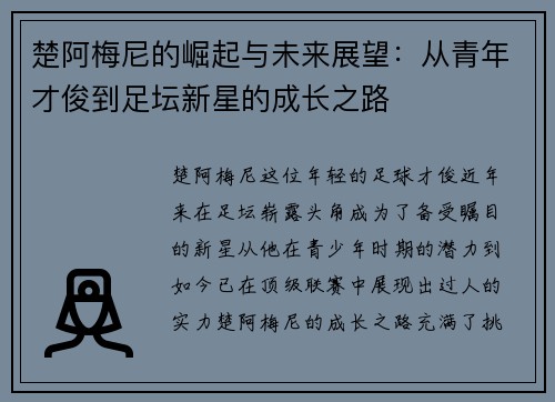 楚阿梅尼的崛起与未来展望：从青年才俊到足坛新星的成长之路